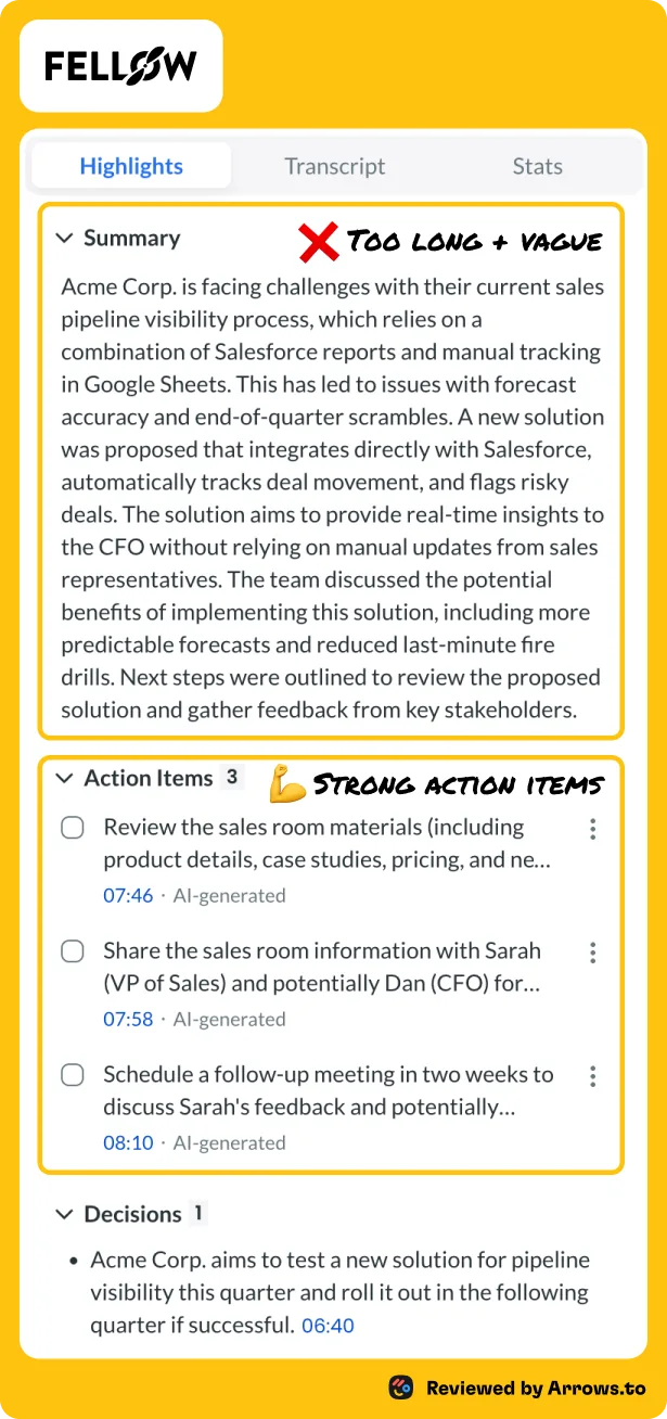 Full notes from Fellow