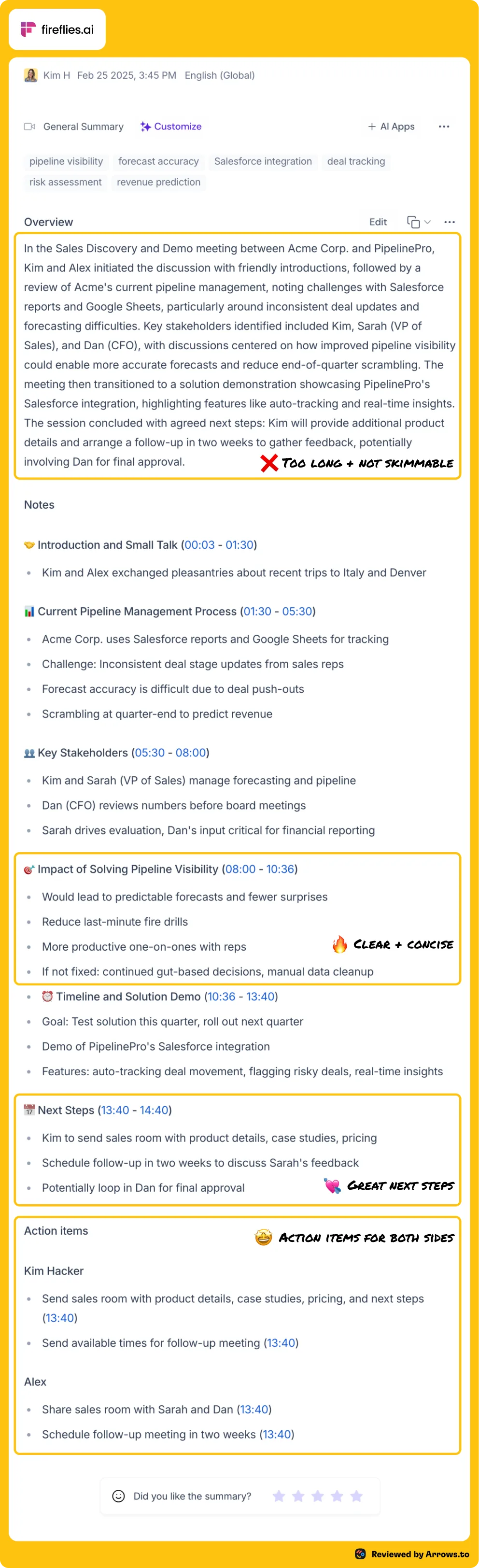 Full notes from Fireflies.ai