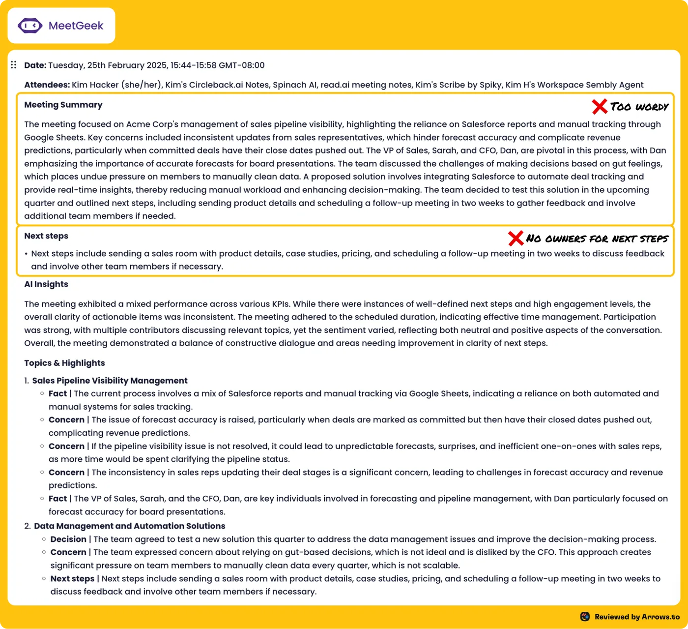 Full notes from MeetGeek