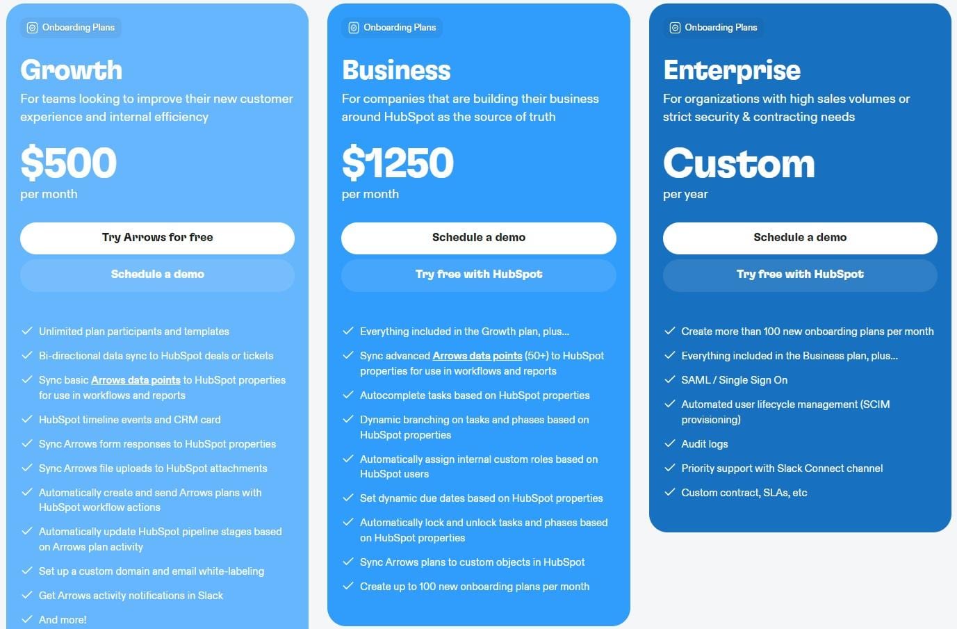 arrows pricing