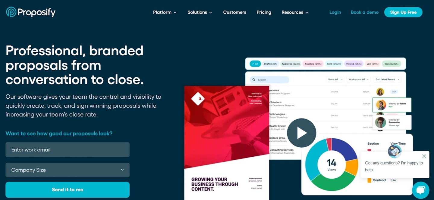 proposify home page