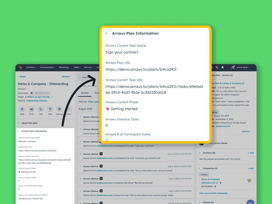 how do arrows onboarding plans work