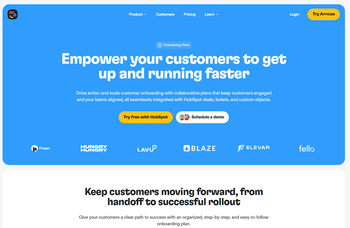 arrows onboarding plans
