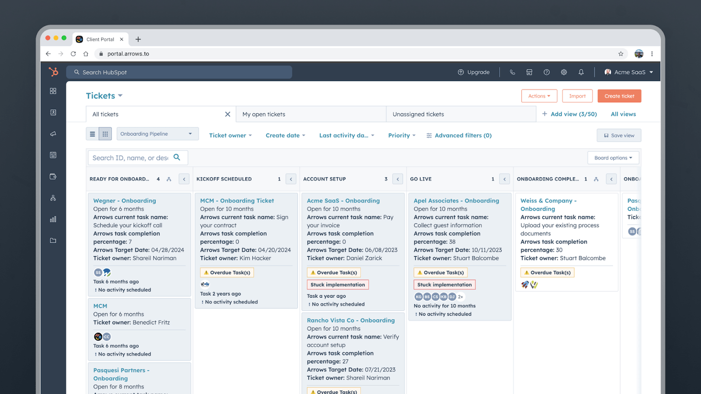how do arrows onboarding plans work