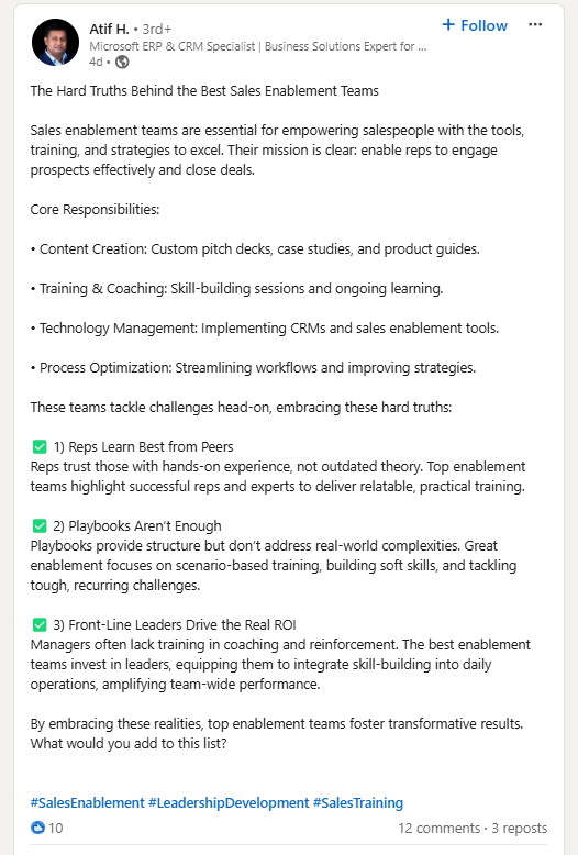 linkedin post by atif