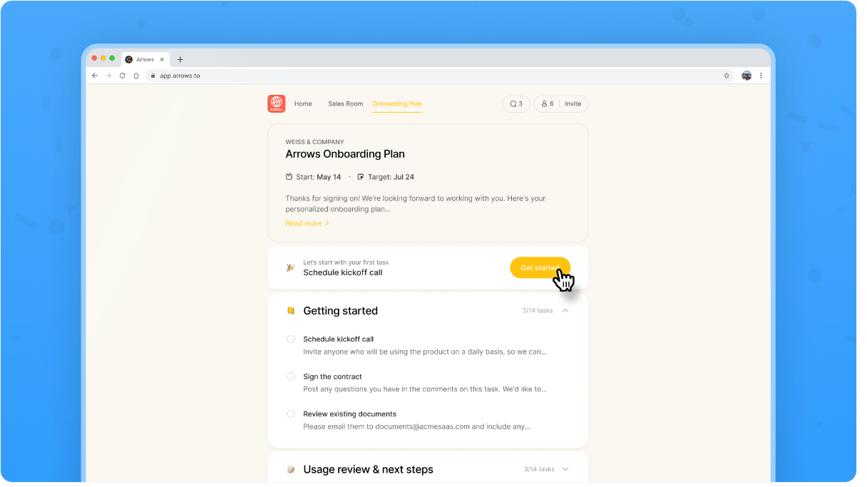 easily onboard customers with arrows