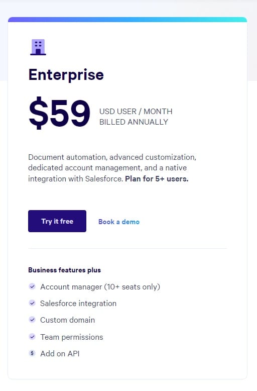 qwilr enterprise plan