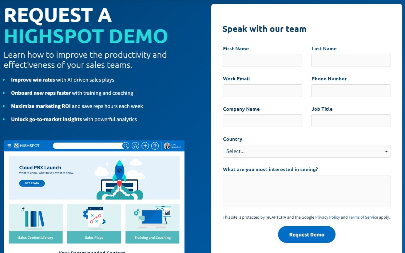 highspot request a demo