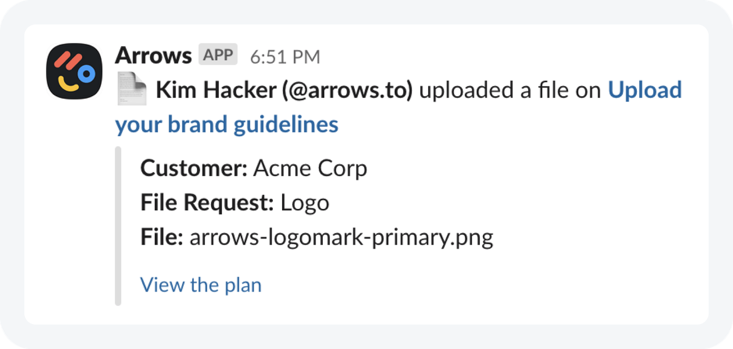 Slack notifications for file uploads